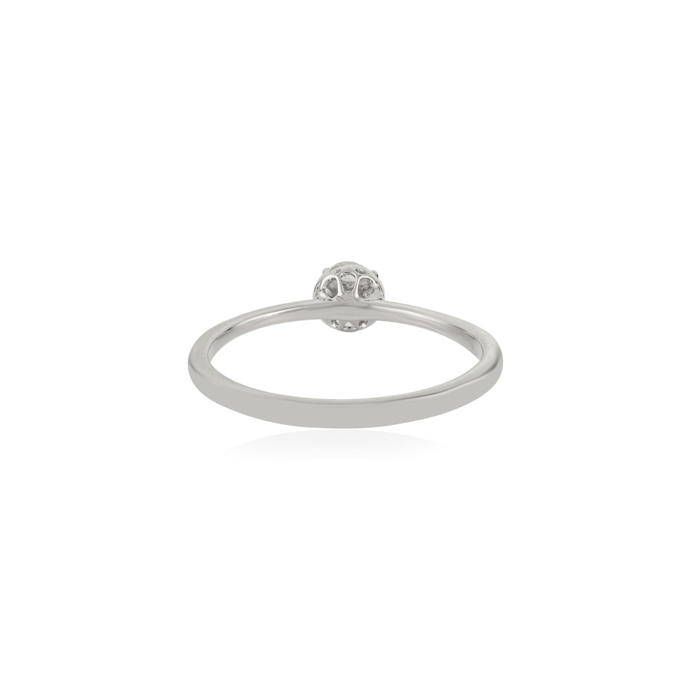 14K Natural Diamond Round Promise Ring