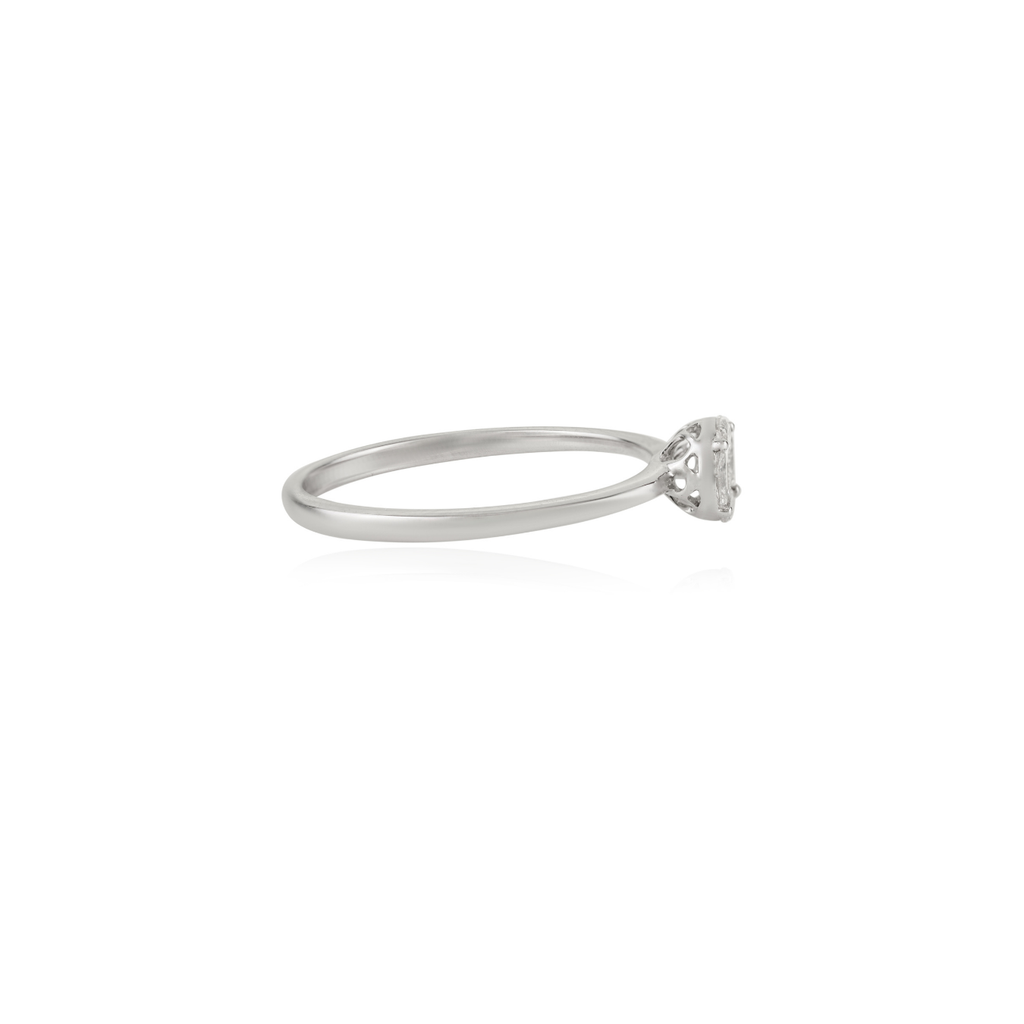 14K Natural Diamond Round Promise Ring Image