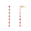 14K Long Pear Cut Ruby Linear Drop Earrings For Dinner Thumbnail