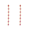 14K Long Pear Cut Ruby Linear Drop Earrings For Dinner Thumbnail