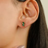 14K Gold Marquise Cut Emerald Diamond Dantiy Stud Earrings Thumbnail