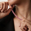 14K Gold Pear Cut Natural Ruby Statement Necklace Thumbnail