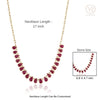 14K Gold Pear Cut Natural Ruby Statement Necklace Thumbnail
