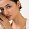 14K Gold Natural Pink Sapphire & Ruby Contemporary Stud Earrings Thumbnail