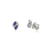14K Gold Modern Sapphire & Diamond Stud Earrings Thumbnail