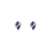14K Gold Modern Sapphire & Diamond Stud Earrings Thumbnail
