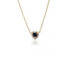 14K Yellow Gold Heart Sapphire Diamond Chain Necklace Thumbnail