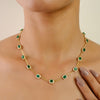 14K Gold Octagon 6.2 Ct Emerald & Diamond Halo Vintage Necklace Thumbnail