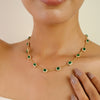 14K Gold Octagon 6.2 Ct Emerald & Diamond Halo Vintage Necklace Thumbnail