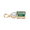 14K Gold Emerald Diamond Solitaire Pendant Thumbnail