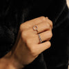 14K Gold Circle Diamond Ring Thumbnail