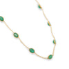 Modern 18K Yellow Gold Oval Cut 7.6 Ct Green Emerald Chain Necklace Thumbnail