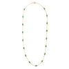 Modern 18K Yellow Gold Oval Cut 7.6 Ct Green Emerald Chain Necklace Thumbnail