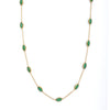 Modern 18K Yellow Gold Oval Cut 7.6 Ct Green Emerald Chain Necklace Thumbnail