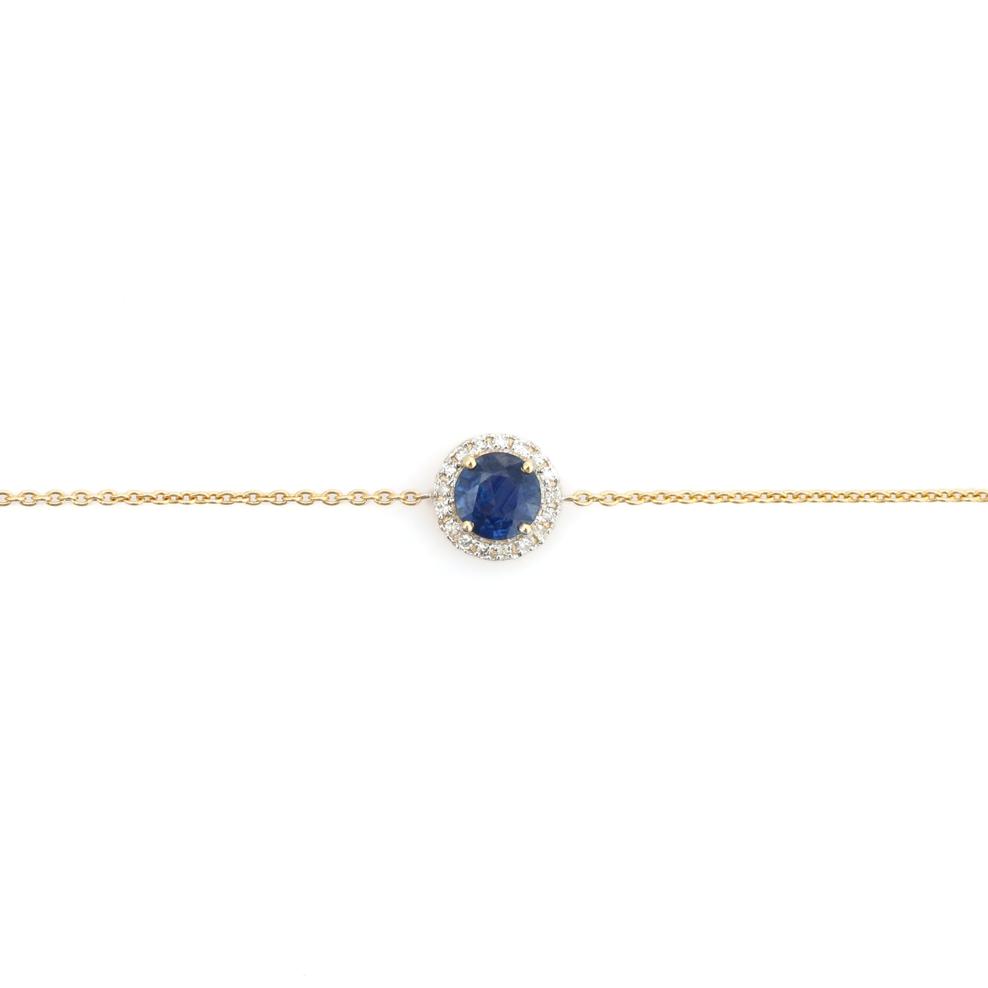 14K Sapphire Diamond September Birthstone Bracelet