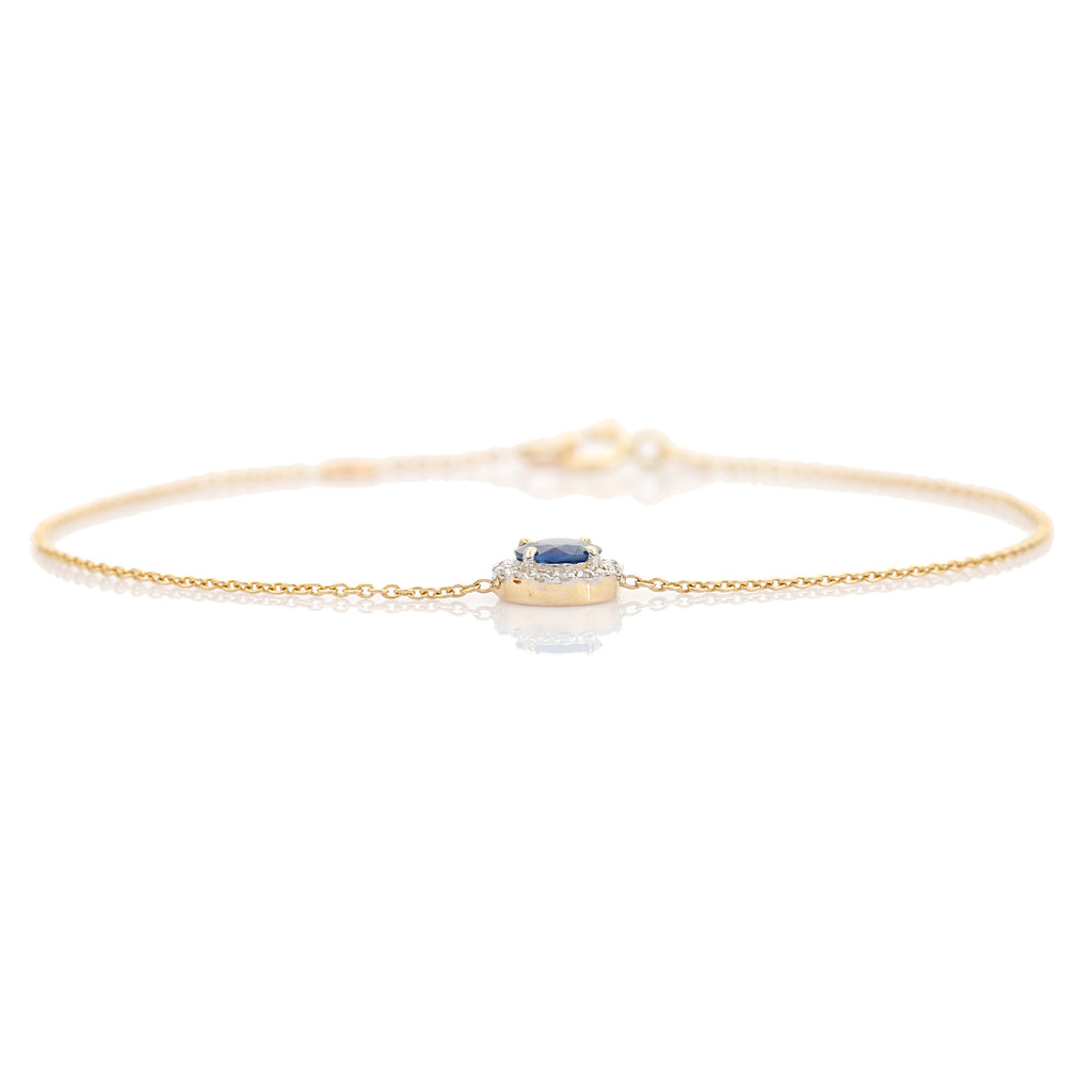 14K Sapphire Diamond September Birthstone Bracelet Image