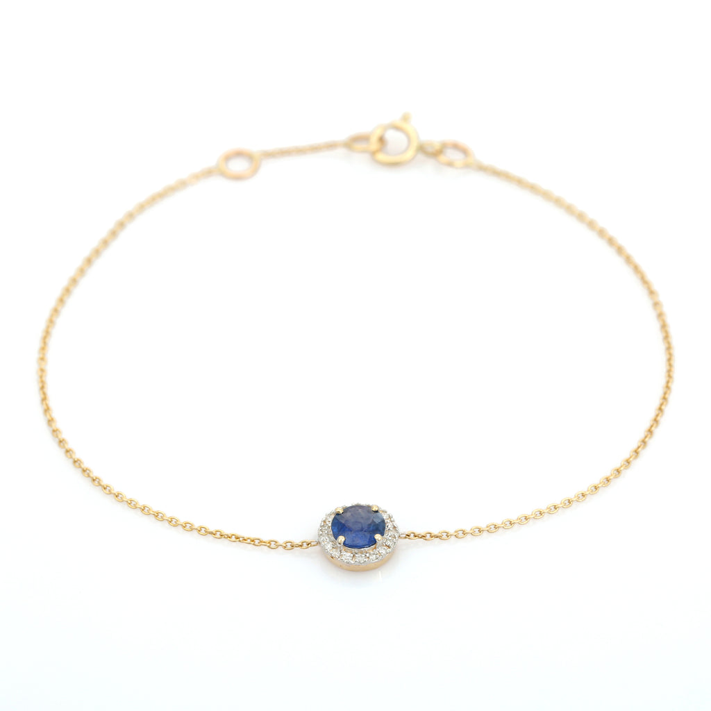 14K Sapphire Diamond September Birthstone Bracelet Image