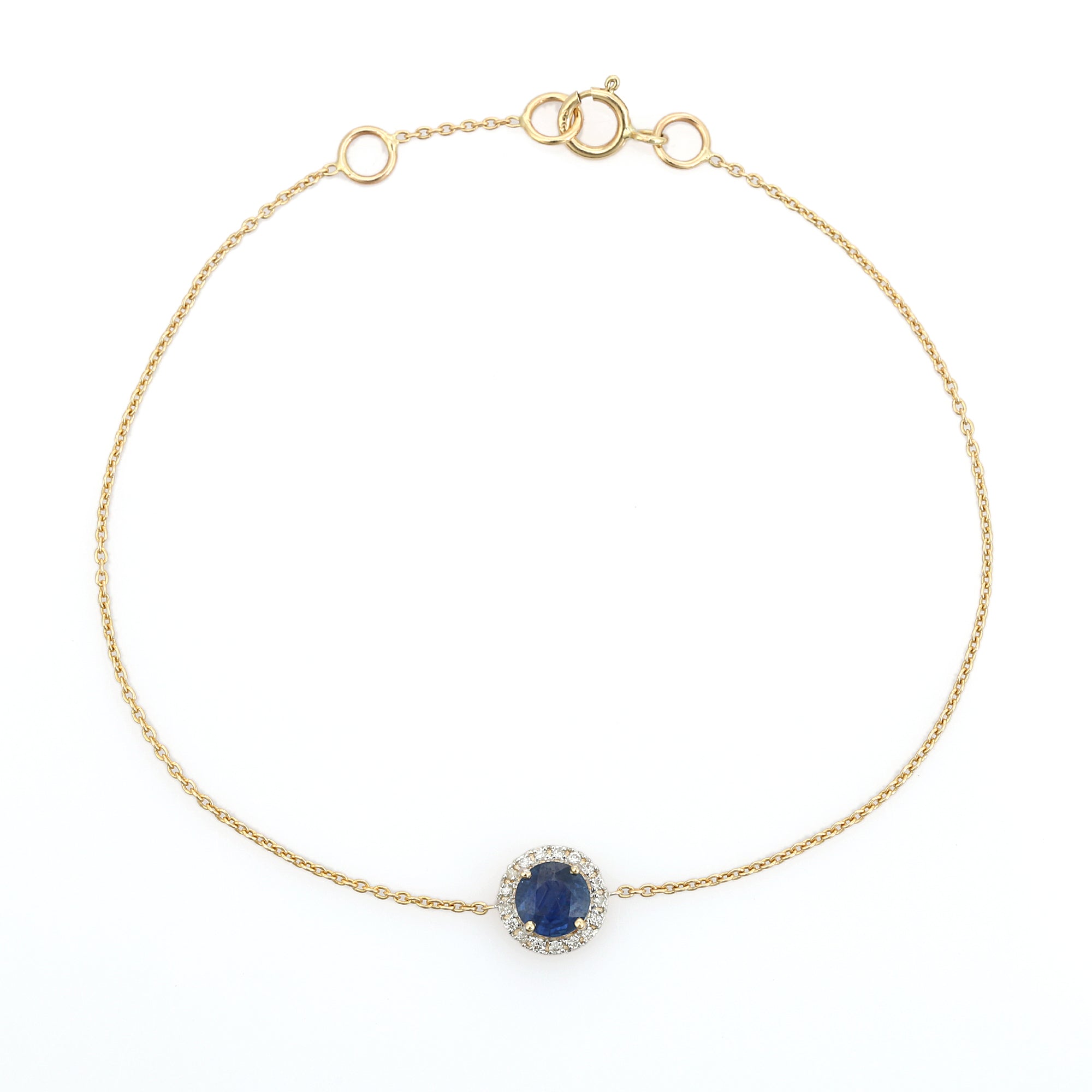14K Sapphire Diamond September Birthstone Bracelet