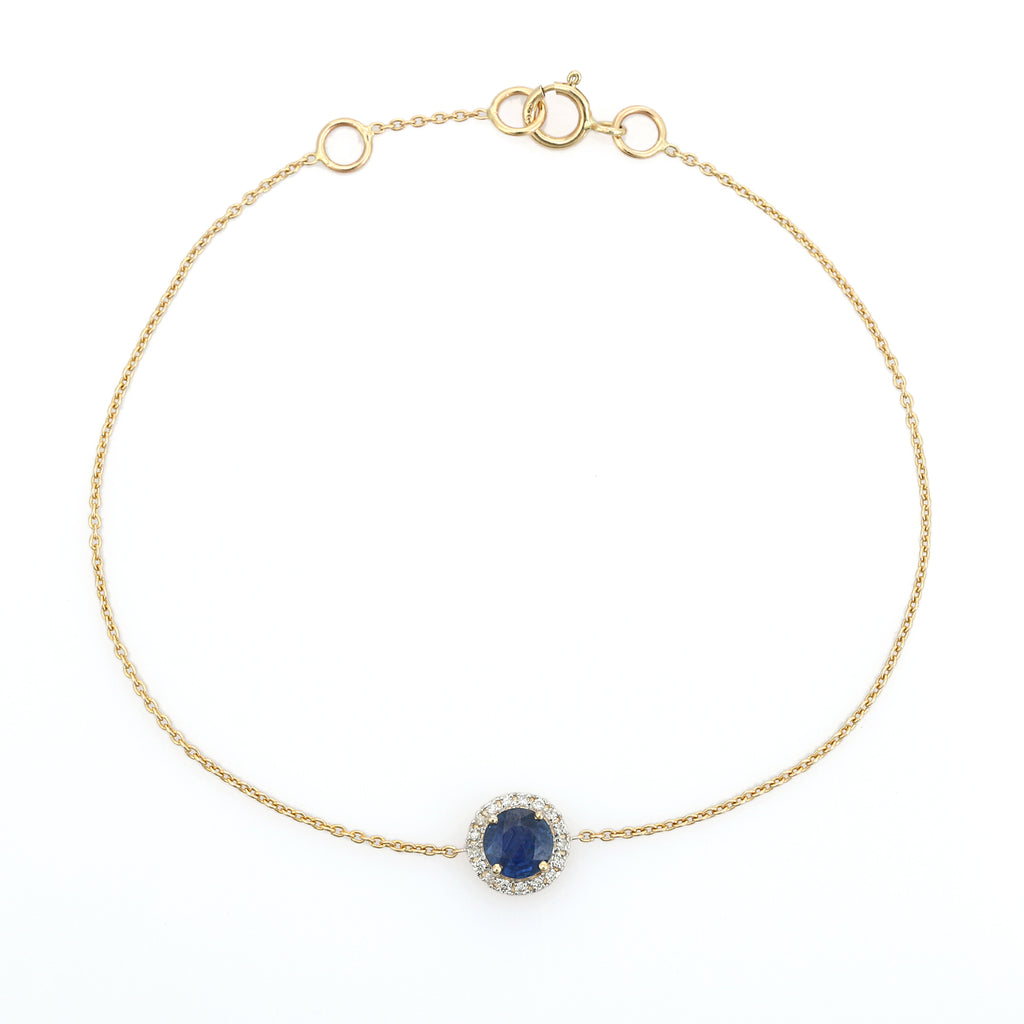 14K Sapphire Diamond September Birthstone Bracelet Image