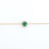 14K Modern Round Emerald Bracelet with Halo Diamonds Thumbnail