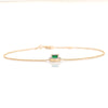 14K Modern Round Emerald Bracelet with Halo Diamonds Thumbnail