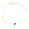 14K Modern Round Emerald Bracelet with Halo Diamonds Thumbnail