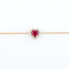 14K Timeless Heart Ruby Halo Diamond Bracelet For Christmas Thumbnail
