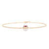 14K Timeless Heart Ruby Halo Diamond Bracelet For Christmas Thumbnail
