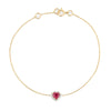 14K Timeless Heart Ruby Halo Diamond Bracelet For Christmas Thumbnail