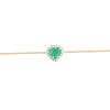 14K Classic Emerald Halo Diamond Heart Bracelet Thumbnail