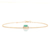 14K Classic Emerald Halo Diamond Heart Bracelet Thumbnail