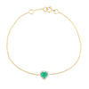 14K Classic Emerald Halo Diamond Heart Bracelet Thumbnail