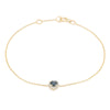 14K Heart Shape Cluster Diamond Sapphire Bracelet Thumbnail