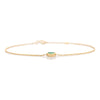 14K Bezel Set Emerald Heart Bracelet For Her Thumbnail