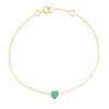 14K Bezel Set Emerald Heart Bracelet For Her Thumbnail