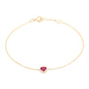 14K Heart Ruby Chain Bracelet For Love Thumbnail
