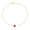 14K Heart Ruby Chain Bracelet For Love Thumbnail