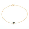 14K Deep Blue Sapphire Heart Chain Bracelet Thumbnail