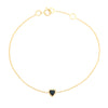 14K Deep Blue Sapphire Heart Chain Bracelet Thumbnail