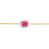 14K Prong Set Ruby Halo Diamond Chain Bracelet For Her Thumbnail