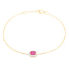 14K Prong Set Ruby Halo Diamond Chain Bracelet For Her Thumbnail