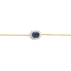 14K Cluster Diamond Halo Blue Sapphire Wedding Bracelet Thumbnail