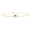 14K Cluster Diamond Halo Blue Sapphire Wedding Bracelet Thumbnail