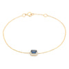 14K Cluster Diamond Halo Blue Sapphire Wedding Bracelet Thumbnail