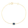 14K Cluster Diamond Halo Blue Sapphire Wedding Bracelet Thumbnail