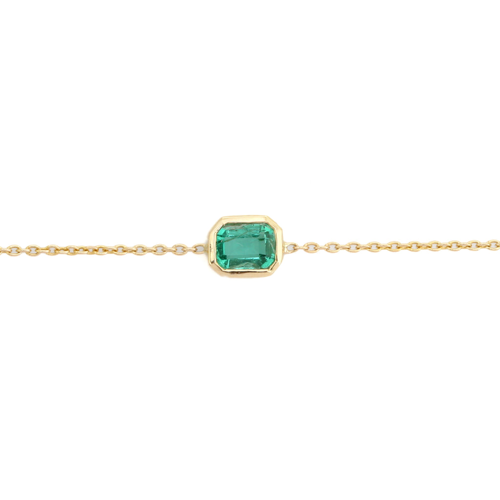 14K Vibrant Emerald Classic Chain Bracelet For Daughter Image