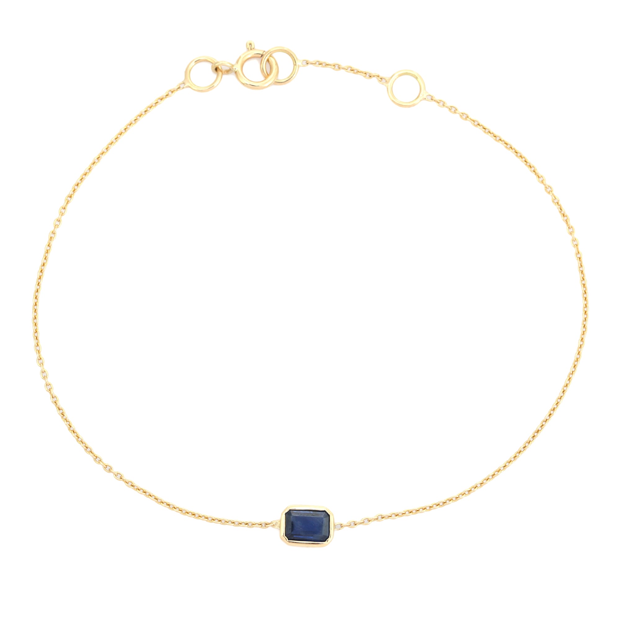 14K Roman Style Genuine Sapphire Bracelet Gift For Thanksgiving