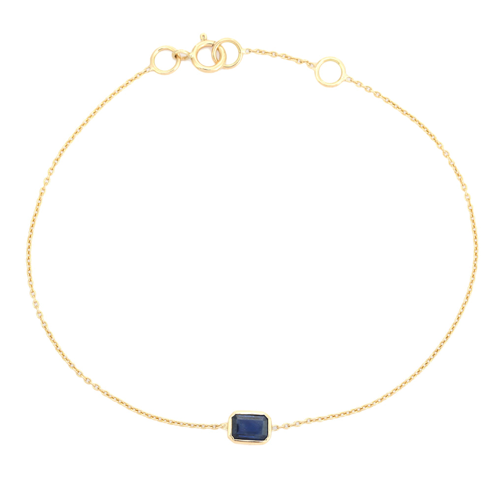 14K Roman Style Genuine Sapphire Bracelet Gift For Thanksgiving Image