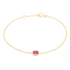 14K Natural Ruby July Birthstone Bracelet For Mom Thumbnail