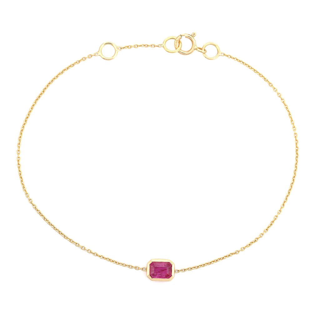 14K Natural Ruby July Birthstone Bracelet For Mom Image
